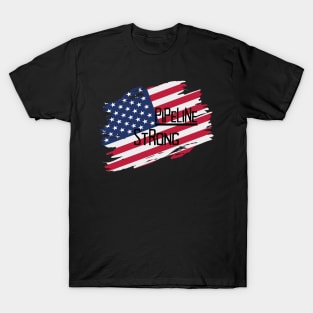 Pipeline Strong Distressed American Flag T-Shirt